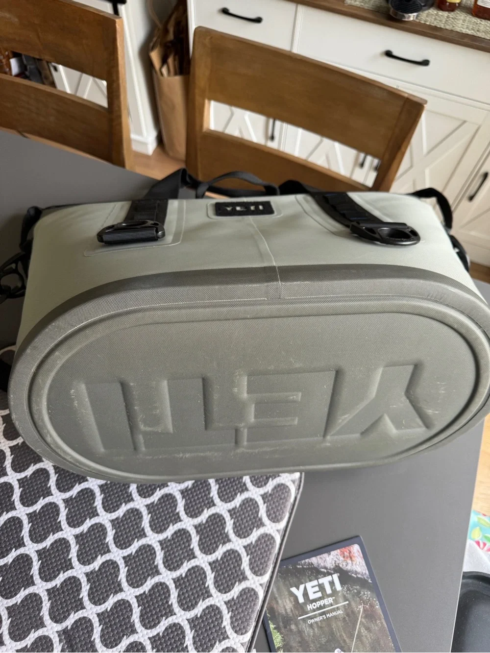 Yeti Gray and Blue Soft Cooler Tote